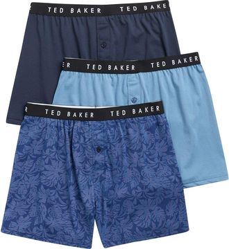 Ted Baker Assorted 3-Pack Knit Boxers in Blue at Nordstrom Rack, Size X-Large