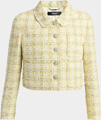 Versace Fancy Tweed Crop Informal Jacket