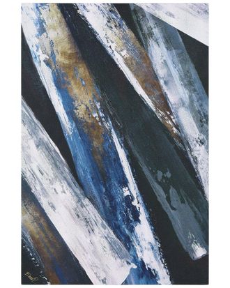 Empire Art Direct Silver Cascade Abstract Wrapped Canvas Wall Art