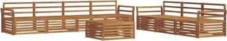 vidaXL Set Di Divani Da Esterno 8 Pz Naturale Legno Di Acacia Massello Vidaxl
