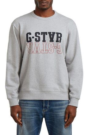 G-Star Logo Graphic Sweatshirt in Medium Grey Heather at Nordstrom, Size Xx-Large