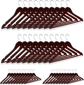 Relaxdays Pack De 40 Perchas Ropa Para Pantalones Y Camisas, Marr&oacute;n, 23 X 44 X 1 Cm