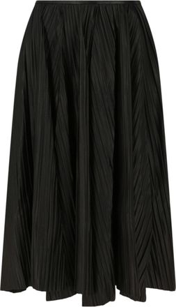 Ferragamo Leather Pleated Midi Skirt