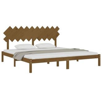 Berkfield Home Beautiful Bed Frame Honey Brown 200x200 cm Solid Wood