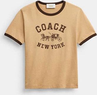 Coach Horse And Carriage Ringer T-Shirt In Organic Cotton