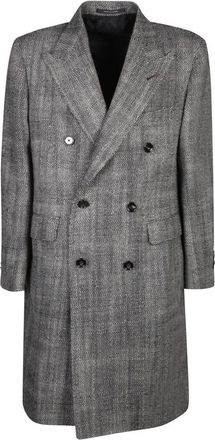 Tagliatore Double-Breasted Jas - Heren - Mantel - Grijs - M - Wol - Jassen