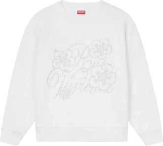 Kenzo Witte Constellation Sweatshirt Kristal Logo - Dames - Sweatshirts - Wit - XS - Katoen - Hoodies & sweatvesten