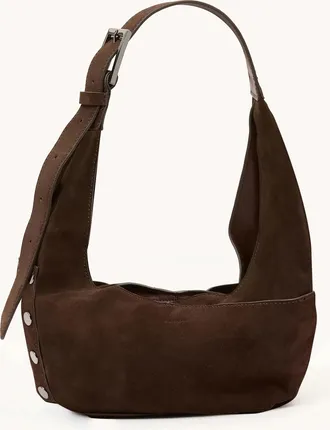 Hammitt Hammitt Tom Zip Belted Suede Gunmetal Med