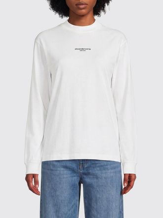 Alexander Wang Long-Sleeve Cotton T-Shirt with Contrast Logo