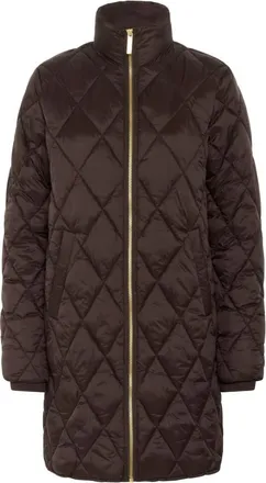 Part Two Jassen, Dames, Bruin, XL, Polyester, Gewatteerde Jas met Hoge Kraag