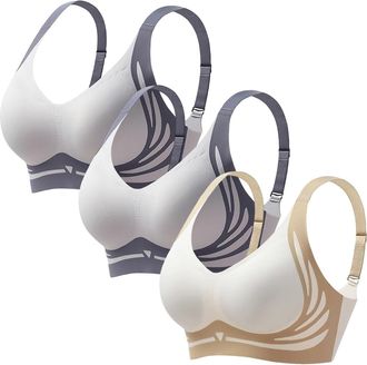 Generic 3 Pack Bras for Women Anti Sagging Bra Super Firming Lifting Bras for Sagging Breasts Super Gather Wire-Free Push-Up Bra Ladies Non Wired Full Coverag