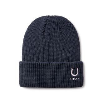 Ariat Kids Horse Shoe Beanie Hat in Navy, Size OS, by Ariat