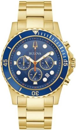 Bulova Marine Star Chronograph Quartz Blue Dial Mens Watch 98B377