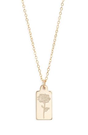 Set & Stones Tawney Birth Flower Pendant Necklace in Gold /November at Nordstrom
