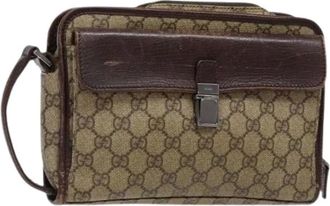 Gucci Pre-owned Shoulder Bags, female, Beige, Size: ONE SIZE Pre-owned Vintage GG Canvas Clutch