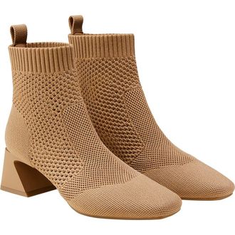 Vivaia Square-Toe Perforated Heeled Boots in Nutmeg at Nordstrom, Size 11