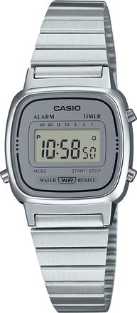 Casio Womens Silver Digital Dial Stainless Steel Bracelet Watch - Casio LA-670WA-7D