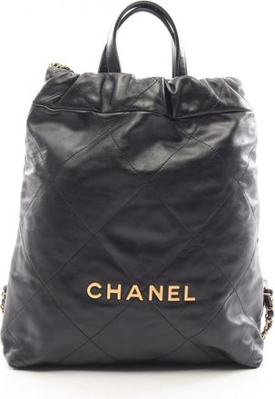 Chanel Black Leather Backpack (Pre-Owned)