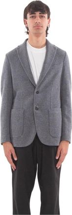Circolo 1901 Geverfde Wol Kasjmier Blazer - Heren - Blazers - Grijs - XL - Wol - Jassen
