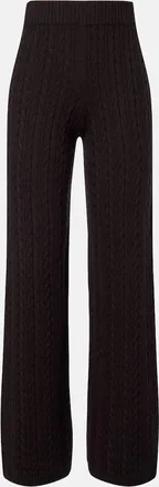 Agnona Cable-knit cashmere wide-leg pants