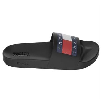 Tommy Jeans Sliders met voorgevormd voetbed met vlaglogo voor heren (Zwart)