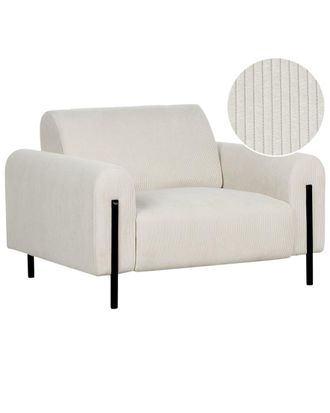 Beliani Sill&oacute;n de pana blanco