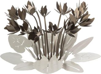 Arti & Mestieri Centro de mesa de hierro marfil y gris d.38 cm