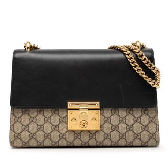 Gucci Pre-owned Gucci Medium GG Supreme Padlock Shoulder Bag Ladies L1MUFED9V4PGCCRG