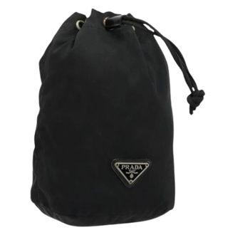 Prada Pre-owned Bucket Bags, female, Black, Size: ONE SIZE Pre-owned Nylon Pouch