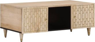 vidaXL Mesa De Centro De Madera Maciza Mango 100x54x40 Cm Vidaxl