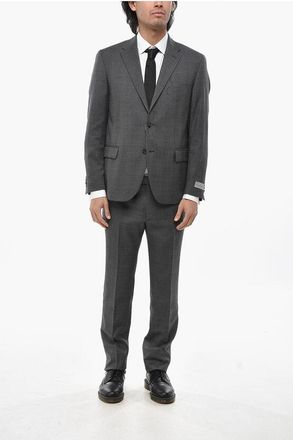 Nino Danieli District Check Virgin Wool Notch Lapel 2-Button Suit size 50