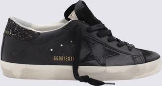 Golden Goose Black Leather Super Star Sneakers