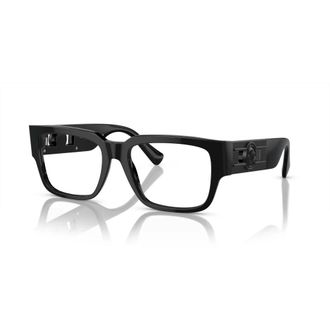 Versace Glasses, unisex, Black, Size: 55 MM Black Eyewear Frames with Logo