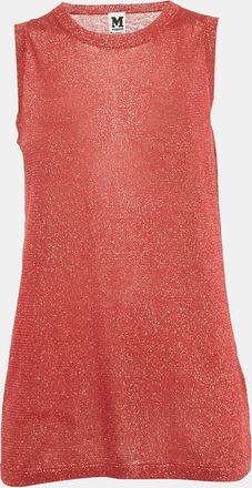 M Missoni Red Lurex Knit Sleeveless Top