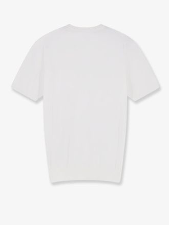 Alpha Studio Cotton Crew Neck Sweater - White