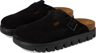 Birkenstock Papillio by Birkenstock Boston Chunky Clog - Suede Womens Sandals Black : EU 42 (US Womens 11-11.5) Narrow