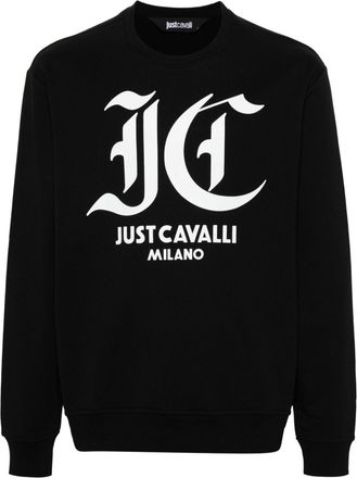 Just Cavalli logo-print cotton sweatshirt - men - Cotton - L - Black