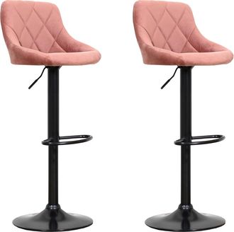 Happy Garden Pack De 2 Taburetes De Bar De Terciopelo Rosa Robin