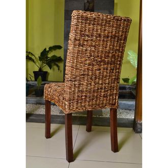 International Caravan Inc Set of Two Louisa Abaca Cushioned Seat Dining Chair