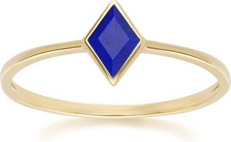 Gemondo Classic Lapis Lazuli Ring in 9ct Yellow Gold