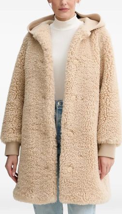 Marc O'Polo teddy-texture hooded coat - Beige