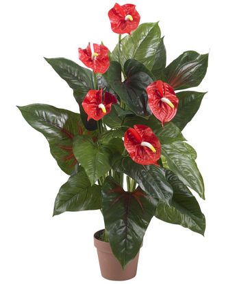 Nearly Natural 3Ft Anthurium Silk Plant (Real Touch)
