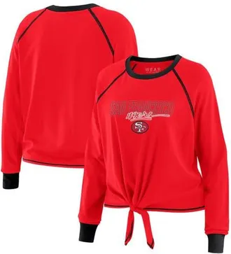 WEAR by Erin Andrews Womens WEAR by Erin Andrews Scarlet San Francisco 49ers Tie-Front Long Sleeve T-Shirt at Nordstrom, Size Xx-Large