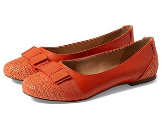 French Sole Layla Womens Shoes Orange Nappa/Raffia : 7 M, Leather/Raffia
