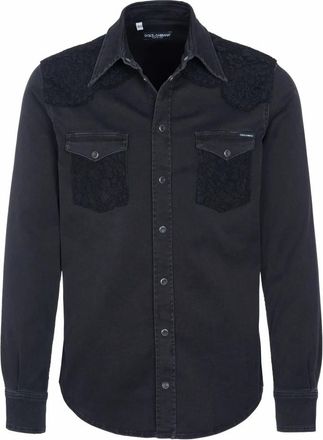 Dolce & Gabbana Casual Shirt - Heren - Overhemden - Zwart - Maat: L Denim