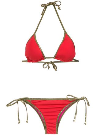 Amir Slama gold-tone trimming bikini set - Rosso