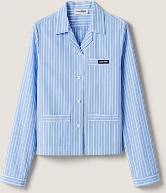 Miu Miu Striped poplin pajama shirt