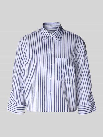 Mango Cropped Hemdbluse mit Kentkragen Modell GIGI in Hellblau, Größe M