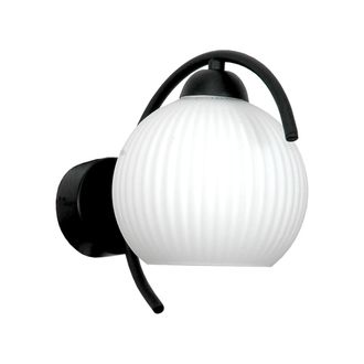 OEM Aplique De Pared Negro Con Pantalla De Cristal Blanco 15-333 Dani