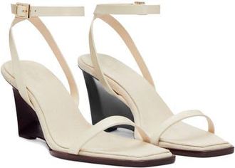 Reformation Lina Wedge Sandal in Almond Leather at Nordstrom, Size 10.5